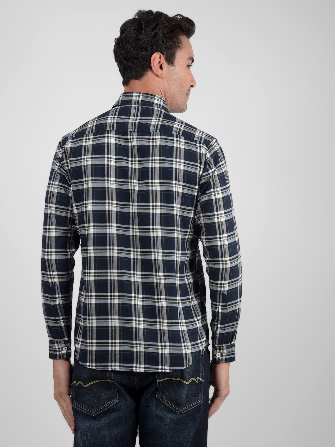 Numero Uno Men Checkered Blue Shirt